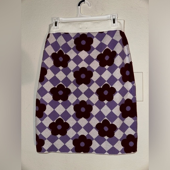 NWT Maeve by Anthropologie women’s knit retro floral pencil mini skirt M fall - Picture 5 of 8